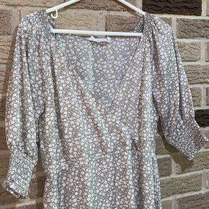 Lulus Green Floral Spring/summer Dress